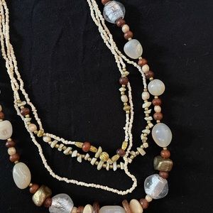 Tan and Brown Beaded Necklace